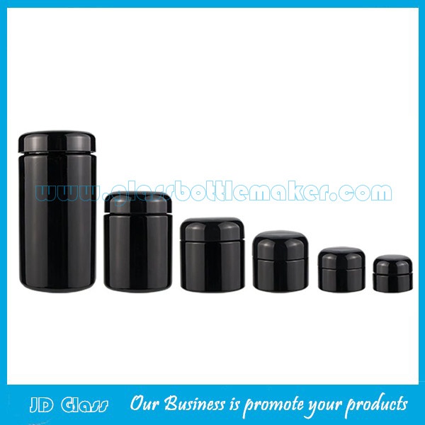 15g,30g,60g,120g,250g,500g Dark Violet Glass Cosmetic Jars With Screw Lids