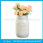 16oz White Color Painting Glass Mason Jar