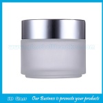 100g Frost Round Glass Cosmetic Jar With Silver Lid