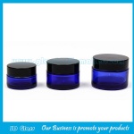 20g,30g,50g Blue Color Round Glass Cosmetic Jars With Lids