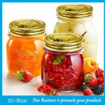 Transparent Glass Storage Jars For Food with Gold lids