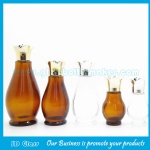 Single Calabash Amber and Clear Essential Oil Glass Bottles With New Style Gold Cap