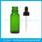 0.5oz Green Boston Round Glass Bottles With Black Droppers