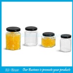 Hexagonal Glass Jar With Lid