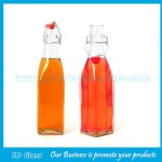 250ml Clear Square Swing Top Beverage Glass Bottle