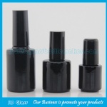 Black Glass Nail Polish Bottle With Black Cap and Brush