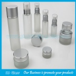 Cylindrical Frost Lotion Glass Bottles and Frost Glass Cosmetic Jars