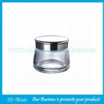 130g Clear New Model Glass Cosmetic Jar With Silver or Gold Lid