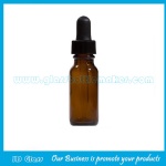 0.5oz Amber Boston Round Glass Bottle With Black Dropper