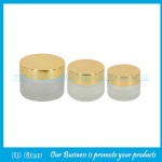 20g,30g,50g Frost Round Glass Cosmetic Jar With Gold Lid