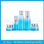 30ml,100ml,120ml Colored Glass Lotion Bottles With Gold/Silver Cap and 30g,50g Glass Cosmetic Jars