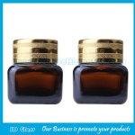 15g Amber Glass Cosmetic Jar With Gold Lid