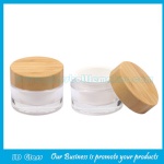 30g Clear Glass Cosmetic Jar With Bamboo Lid