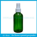 4oz Green Boston Round Glass Bottle With White Pump