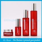 New Model 120ml,100ml,30ml Red Glass Lotion Bottles and 30g Glass Cosmetic Jars