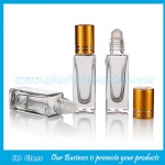 6ml Clear Square Perfume Roll On Glass Bottle With Cap and Roller