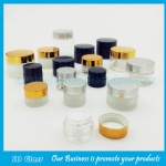 5g-100g Clear Frost Glass Cosmetic Jar With Silver Lid For Facial Mask
