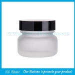 50g Frost Glass Cosmetic Jar With Black Lid