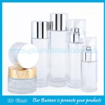 40ml,80ml,100ml,120ml Cylindrical Clear Lotion Glass Bottles and 30g,50g Glass Cosmetic Jars With Lids