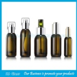 New Design 15ml,30ml,40ml,50ml Color Painting Glass Lotion Bottles With Silver Pumps