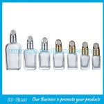 10ml,20ml,30ml,50ml,100ml Clear Square Essential Oil Glass Bottles With Flower Droppers