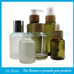 30ml,60ml Frost Olive Green Glass Lotion Bottles With Bamboo Droppers or Pumps