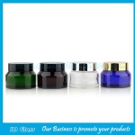 15g,30g,50g Clear,Amber,Green,Blue Sloping Shoulder Glass Cosmetic Jars With Lids