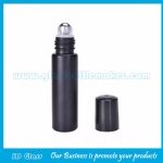 10ml Matte Black Round Perfume Roll On Bottle With Black Cap and Roller