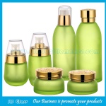 30ml,50ml,100ml,120ml Green Glass Lotion Bottles and 50g,30g Glass Comsetic Jars