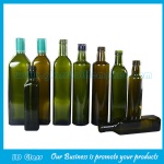 MARASCA and Dorica Dark Green,Antique Green Olive Oil Glass Bottles