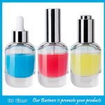 New Model 30ml Blue Clear Glass Serum Bottles With Droppers