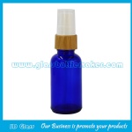 30ml Blue Round Essential Oil Glass Bottle With Bamboo Pump