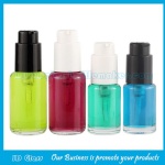 30ml,50ml Clear Round Glass Liquid Foundation Bottles With Cap and Pump