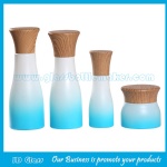 New Item 120ml,100ml,40ml,50g Glass Lotion Bottles And Cosmetic Jars With Wood Caps  For Skincare