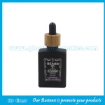 30ml Flat Square Black Electronic Cigarette Oil Glass Bottle With Bamboo Dropper