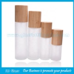 30ml,50ml,60ml,80ml,100ml,120ml Frost Glass Lotion Bottles With Bamboo Caps and Pumps