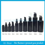 5ml-200ml 紫罗兰玻璃精油瓶配黑色乳液泵