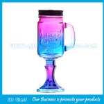 16oz Glass Mason Jar With Bottom Base For Wine Glass