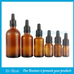 5ml-100ml Amber Round Essential Oil Glass Bottles With Black Droppers