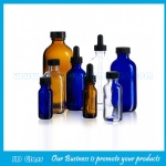 Clear,Amber,Cobalt Blue Boston Round Glass Bottles With Droppers and Caps
