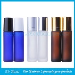 10ml Amber,Blue Frost Round Perfume Roll On Bottles With Caps and Rollers