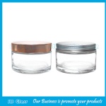 200g Clear Round Glass Cosmetic Jar With Metal Lid