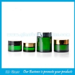 20g,30g,50g,100g Green Round Glass Cosmetic Jars With Lids