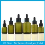 15ml,30ml,60ml Olive Green Frost Sloping Shoulder Glass Dropper Bottles