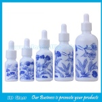 10ml-100ml Printing Opal White Glass Essential Oil Bottles With Droppers