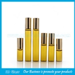 3ml,5ml,10ml Amber Perfume Roll On Bottles With Gold Cap and Roller