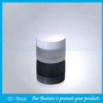 50g Frost Round Glass Cosmetic Jar With White Plasitc Lid